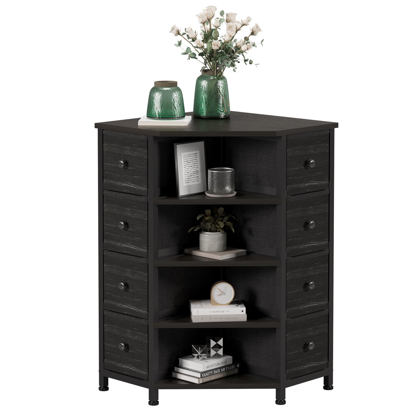 Amazon.com: LUMTOK 8 Drawers Corner Dresser with Storage Fabric